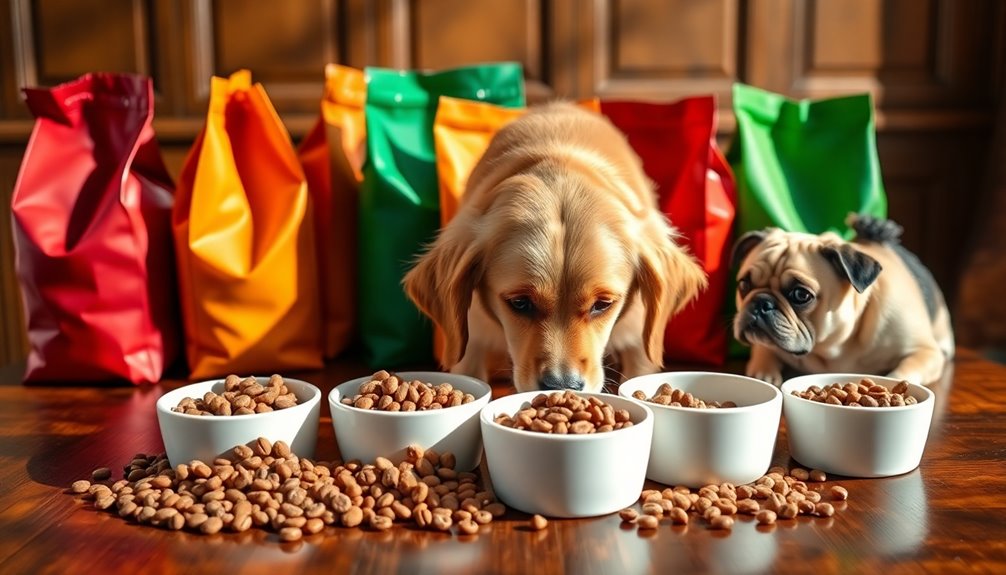 dog food comparison types