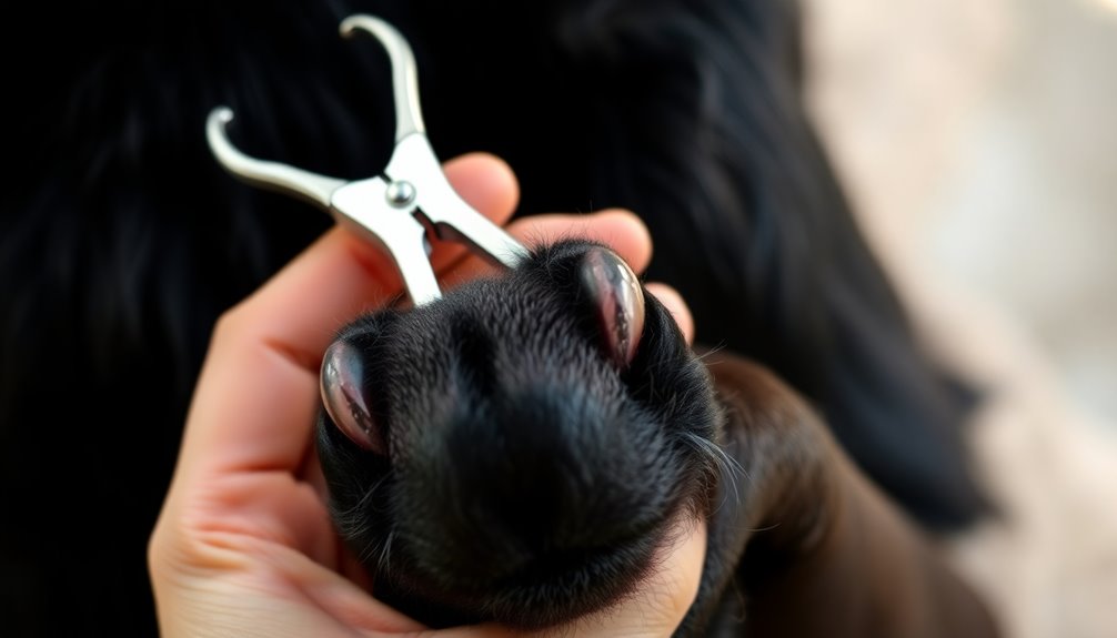 trimming black dog nails