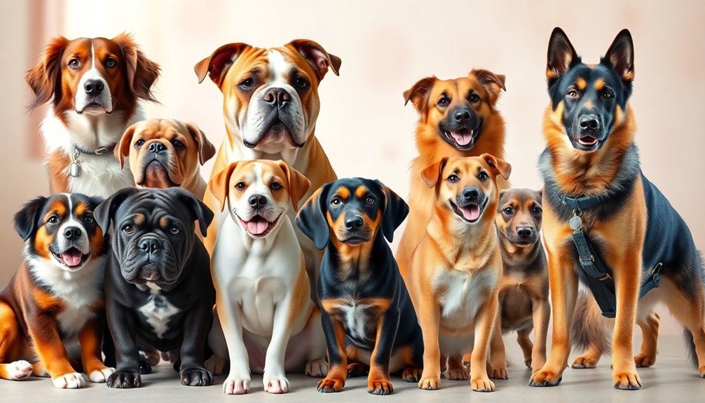 variety of canine breeds