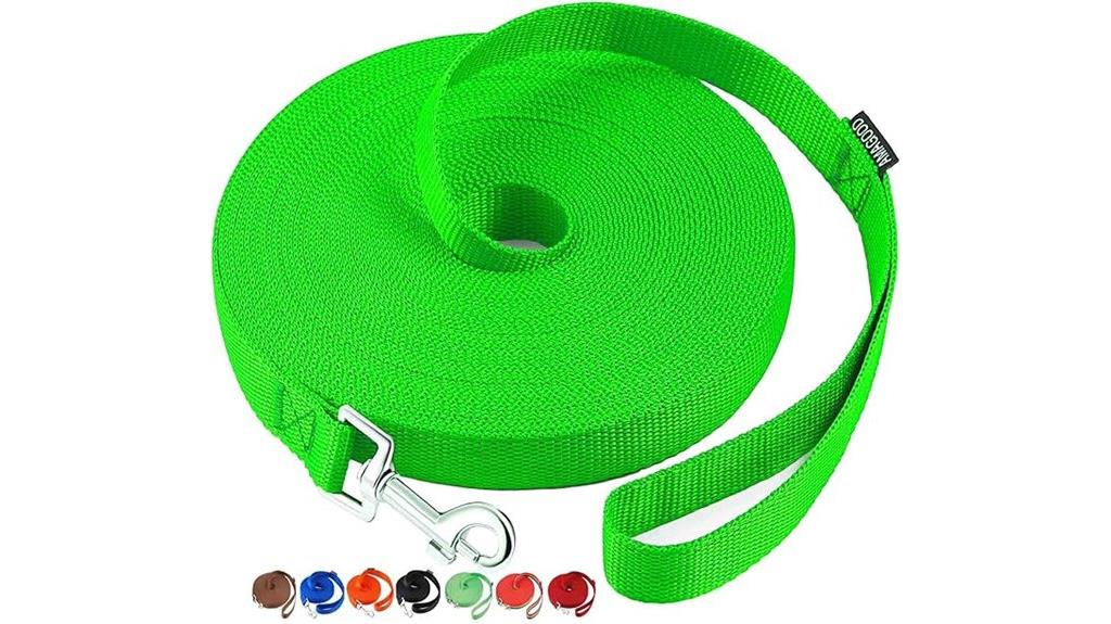 15 foot green training leash