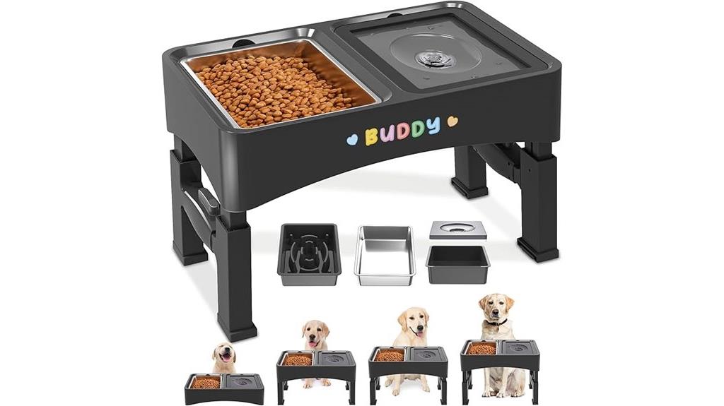 adjustable elevated dog bowls