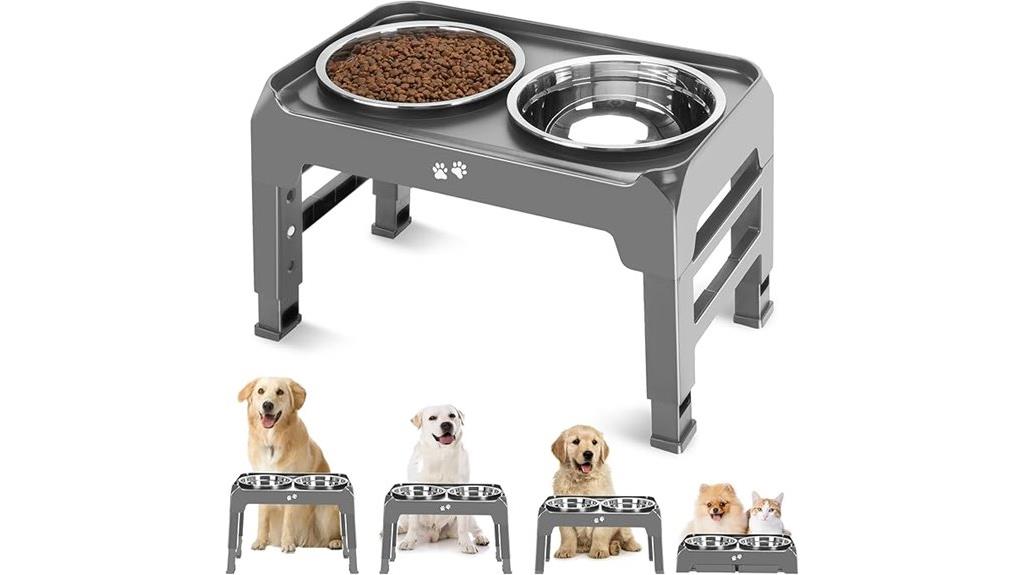 adjustable elevated dog bowls