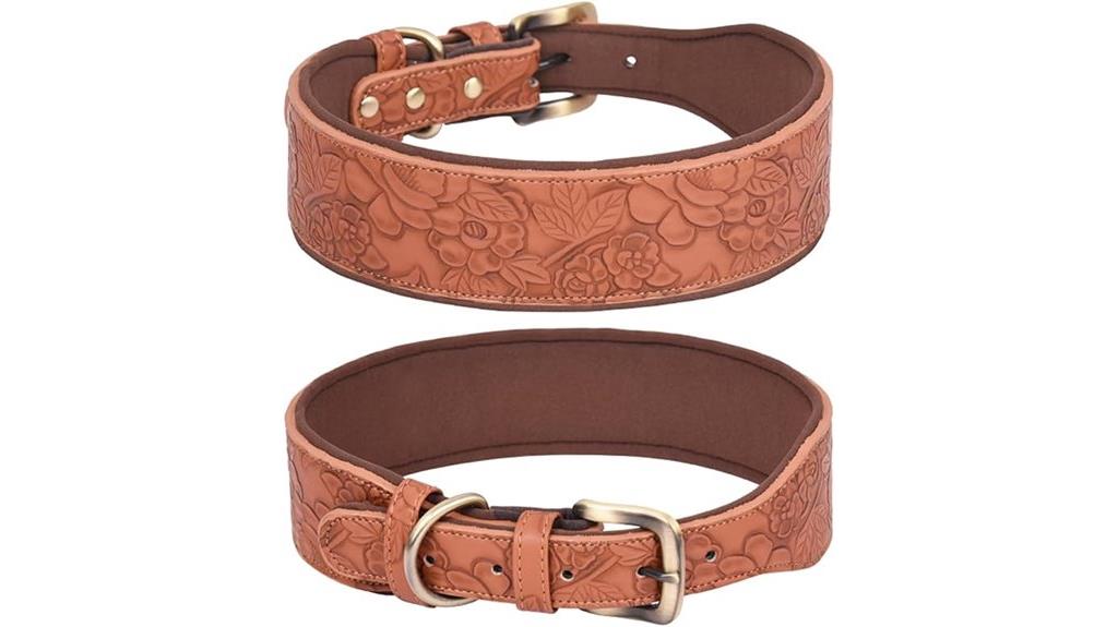 adjustable leather dog collar