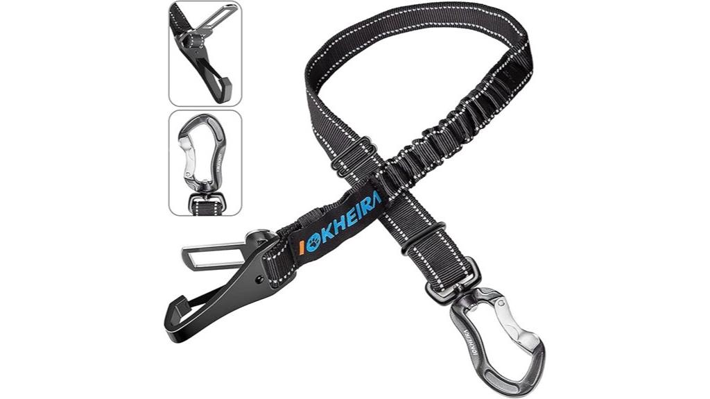 adjustable reflective dog seatbelt