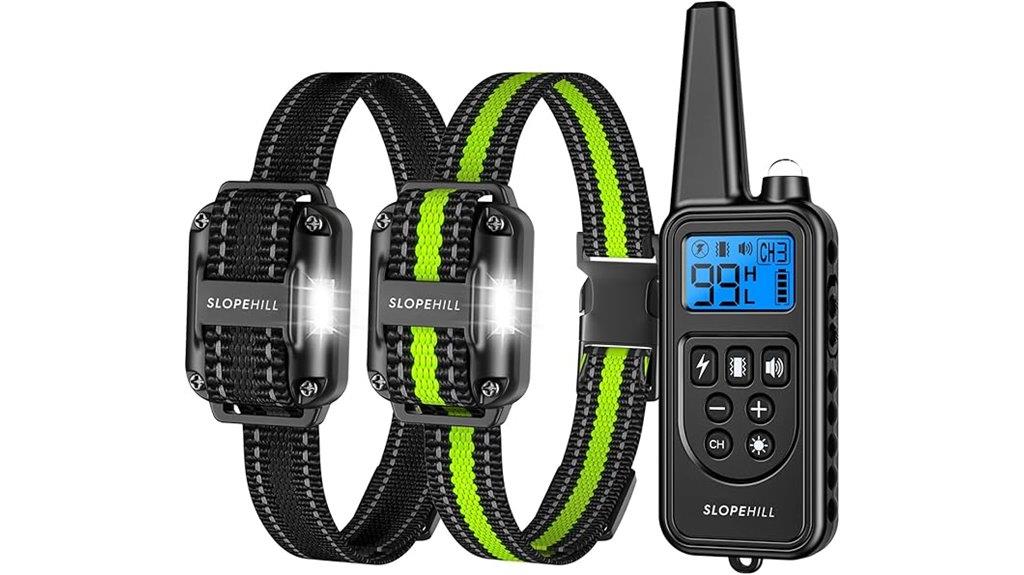 black and green remote collar