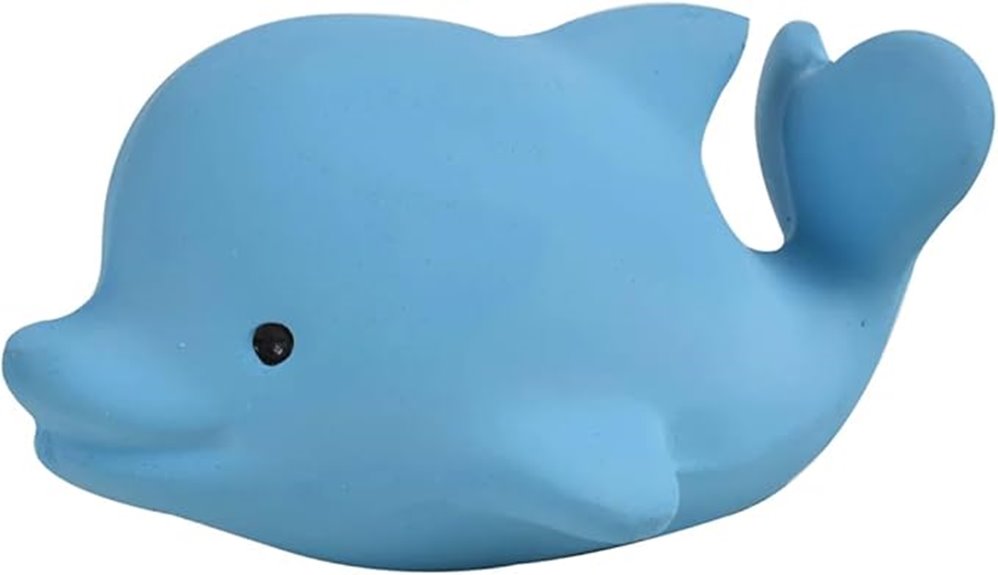 blue dolphin rubber rattle