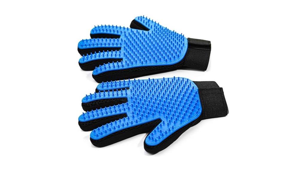blue pet grooming gloves