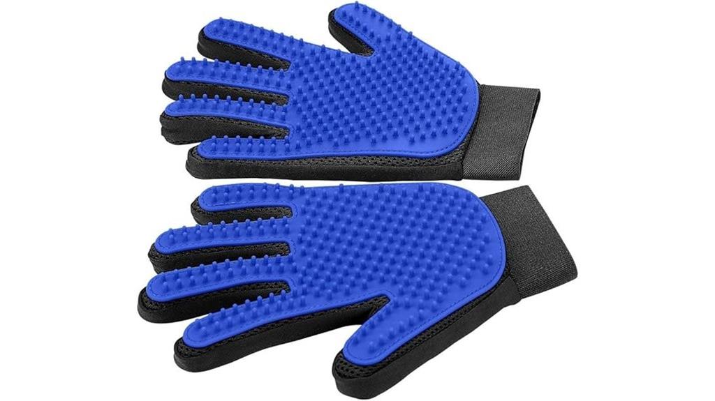 blue pet hair removal gloves