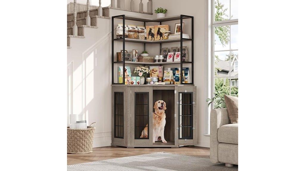 corner storage dog crate