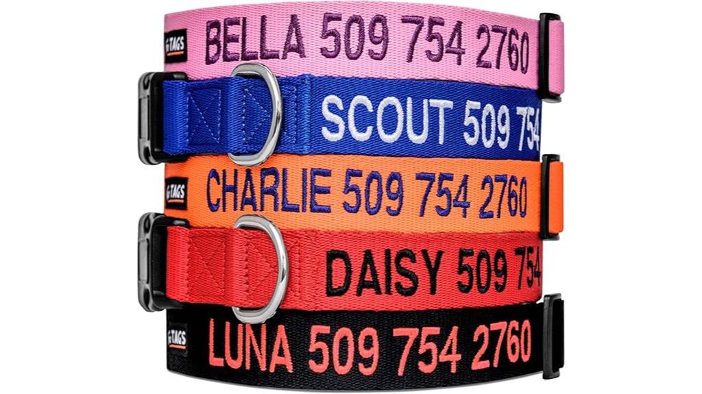 customizable multi color dog collar