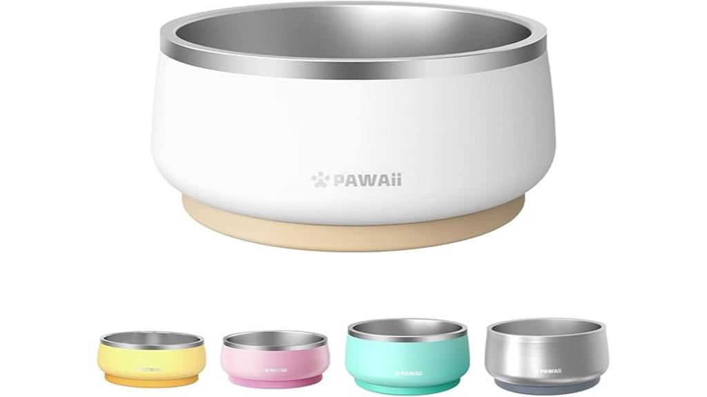 dog bowl with rubber base