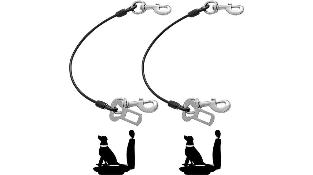 dual black dog seat belts