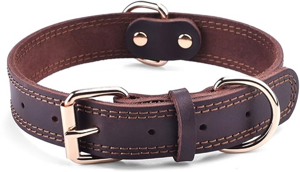 durable wide leather collar