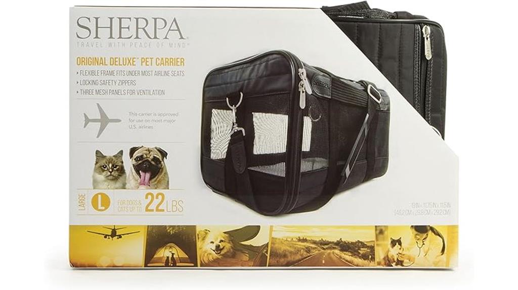 large black airline approved pet carrier