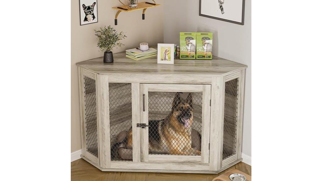 large corner dog crate