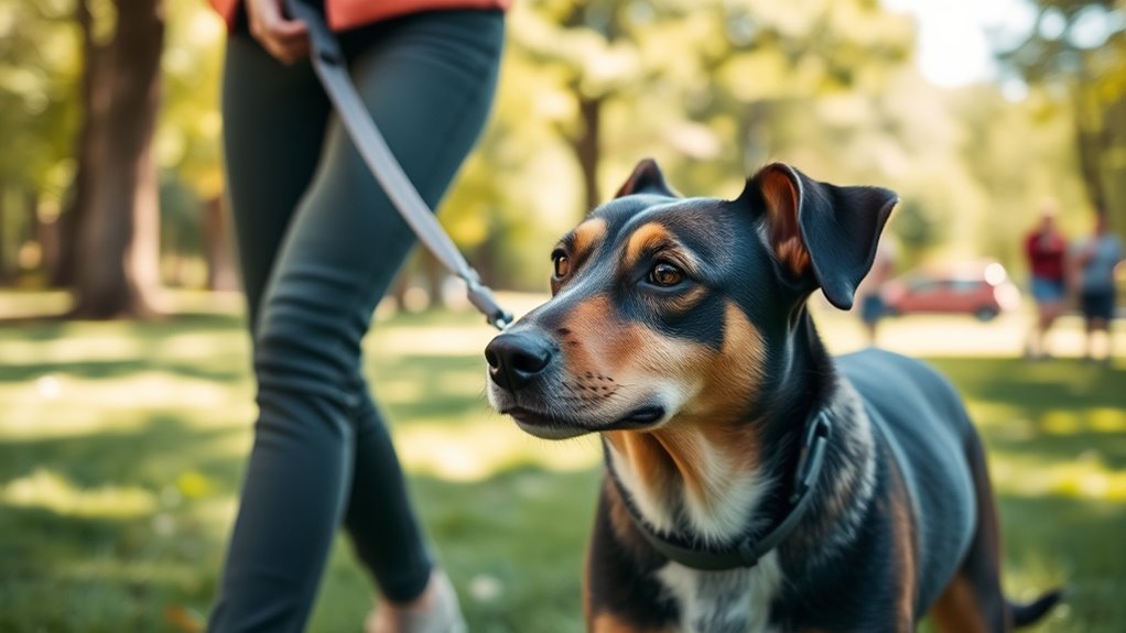 manage distractions and leash tension