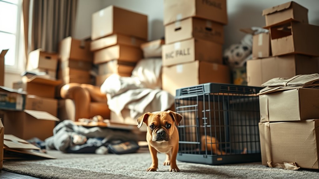 nervous dog moving house