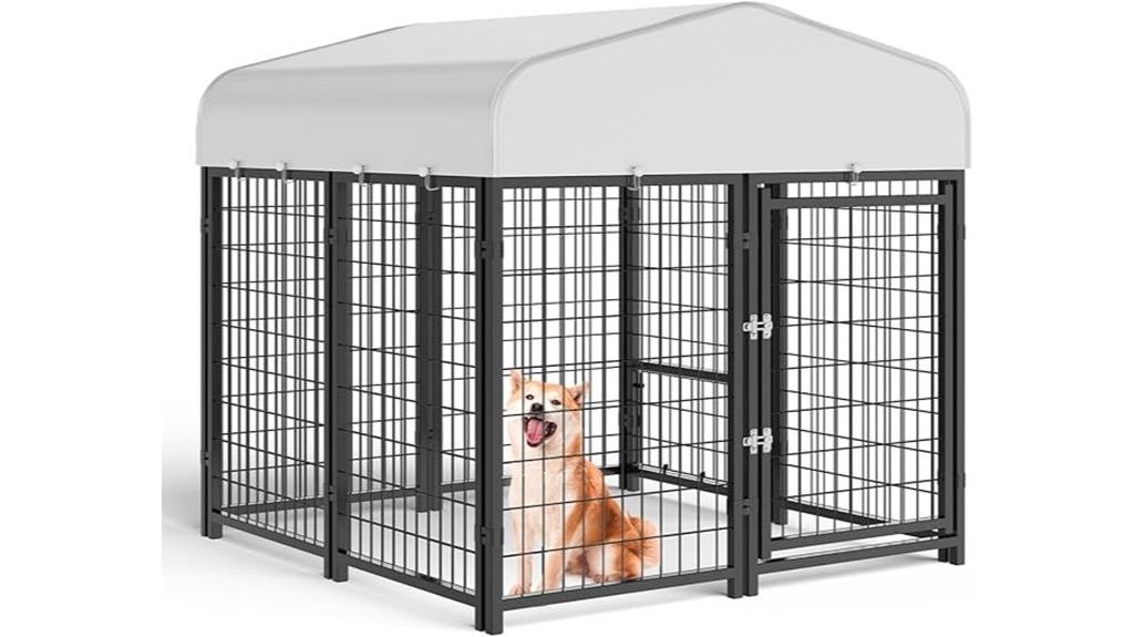 outdoor dog kennel with roof
