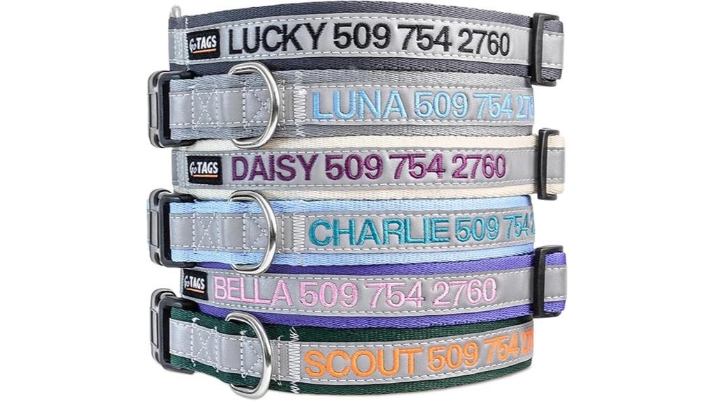 personalized reflective dog collar