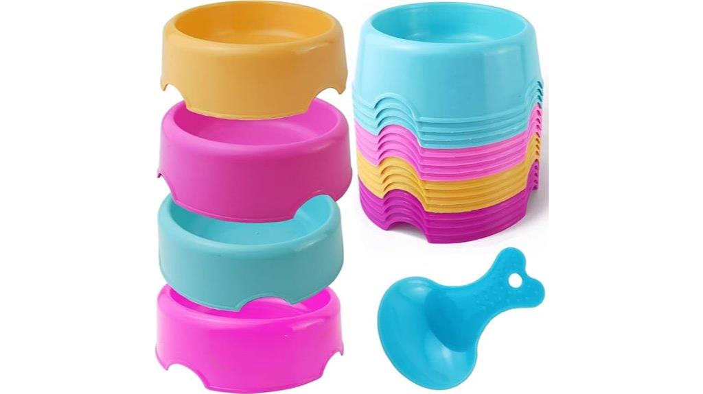 pet bowls with spoons