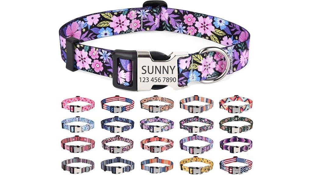 pink floral dog collar