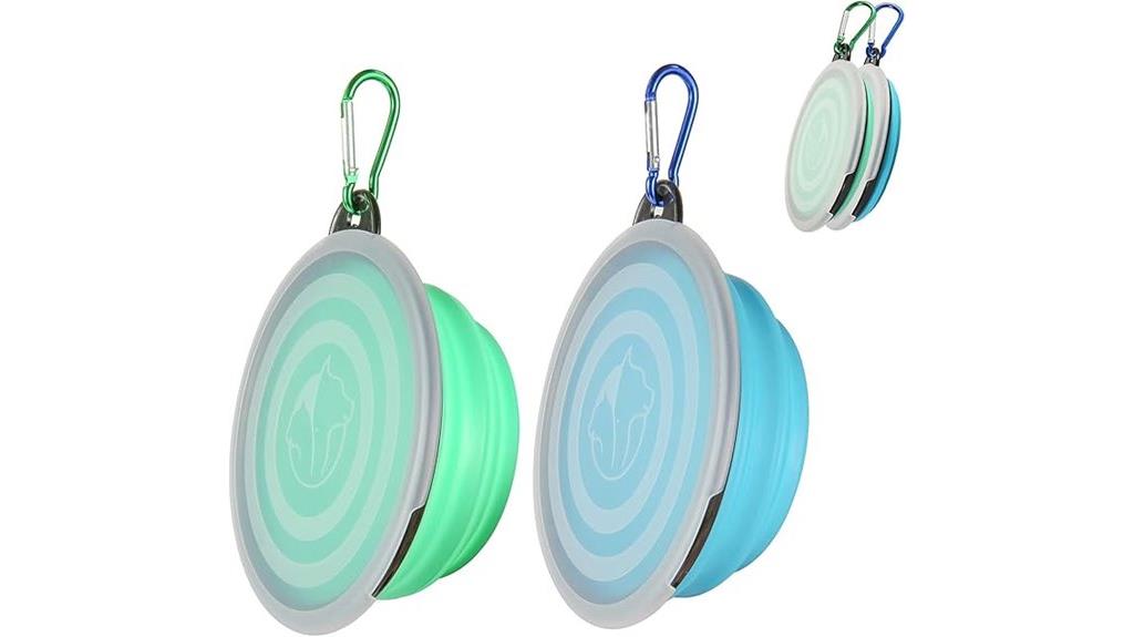 portable dog bowl set