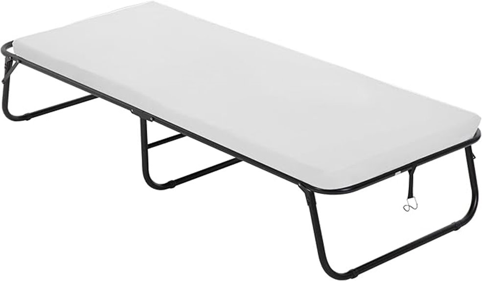 portable white folding cot