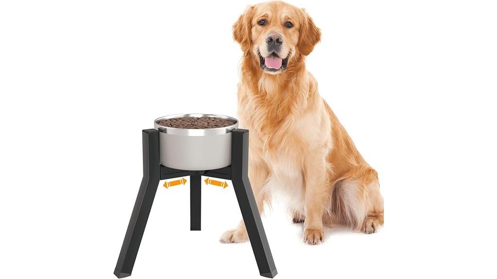 raised dog food stand