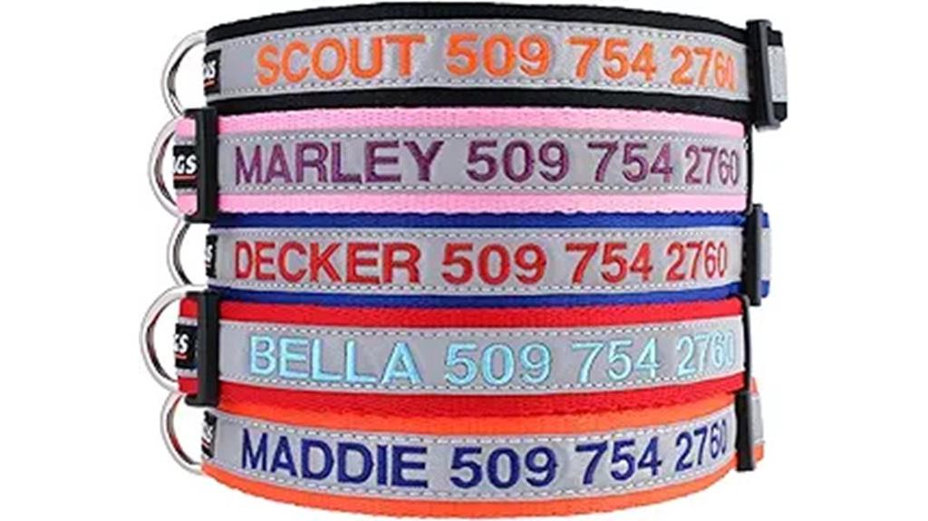 reflective personalized dog collar
