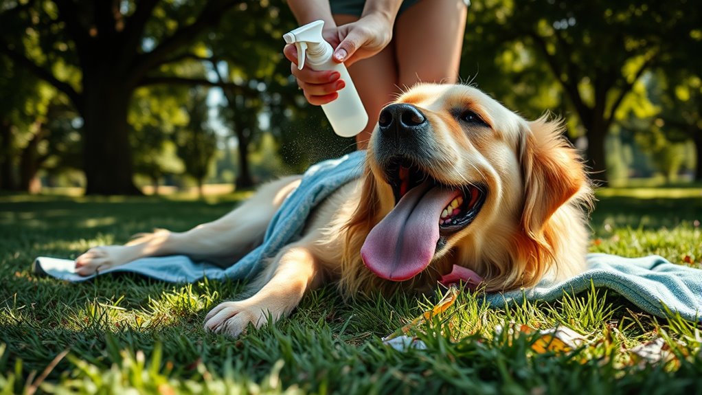 relocate dog to cool environment