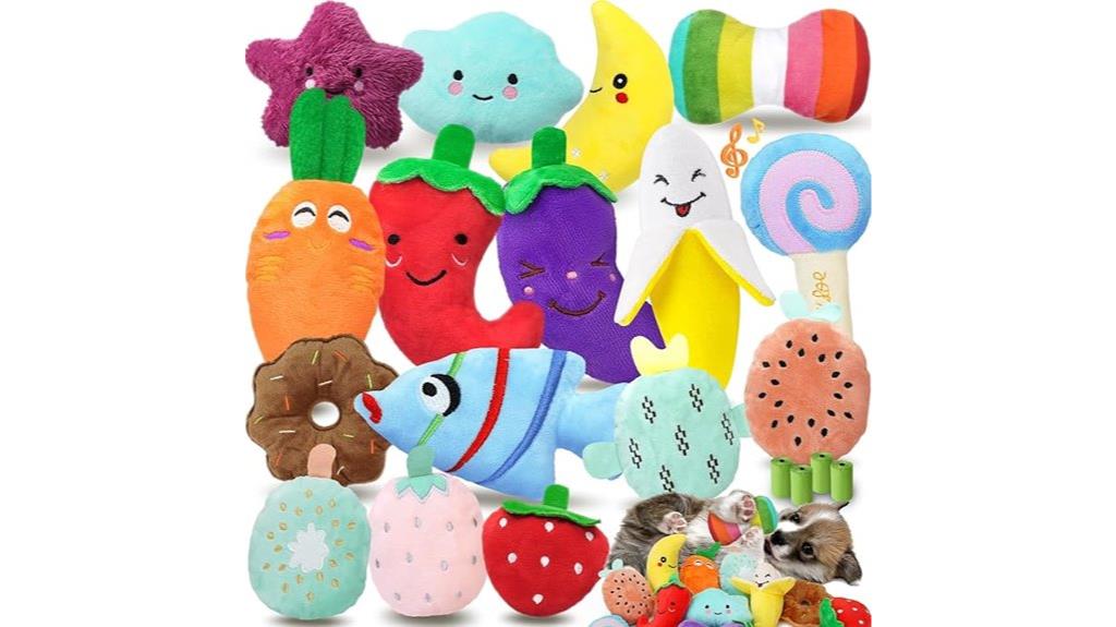 set of 20 squeaky toys