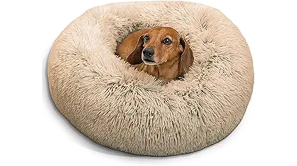 small taupe donut bed