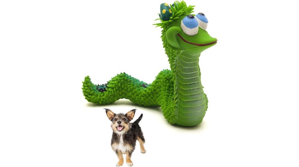 snake shaped rubber dog toy
