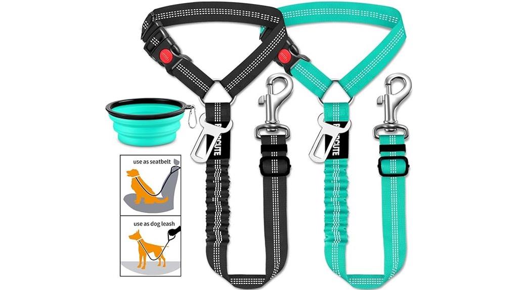 three piece dog seat belt