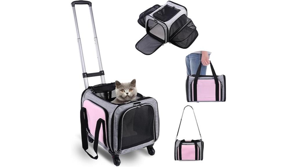 travel friendly rolling pet carrier