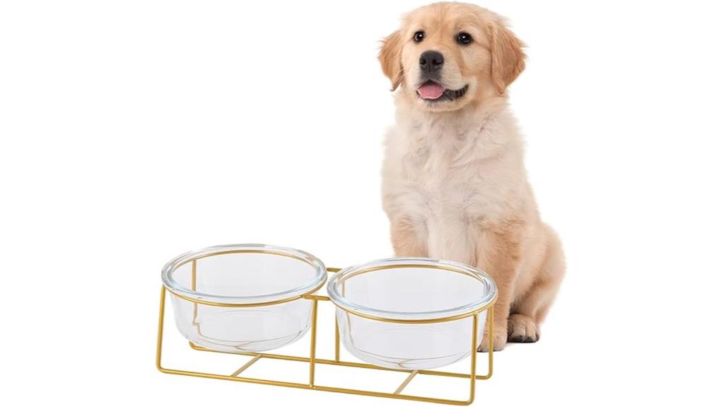 two gold iron stand bowls