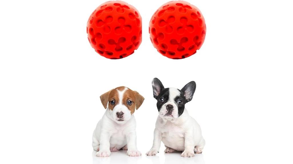 two small dog balls