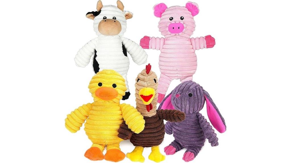 variety squeaky dog toys