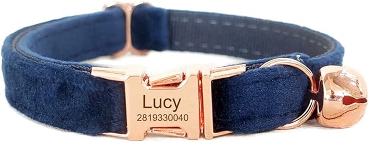 velvet cat collar navy