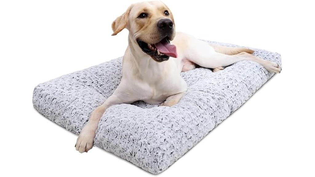 washable gray plush dog bed