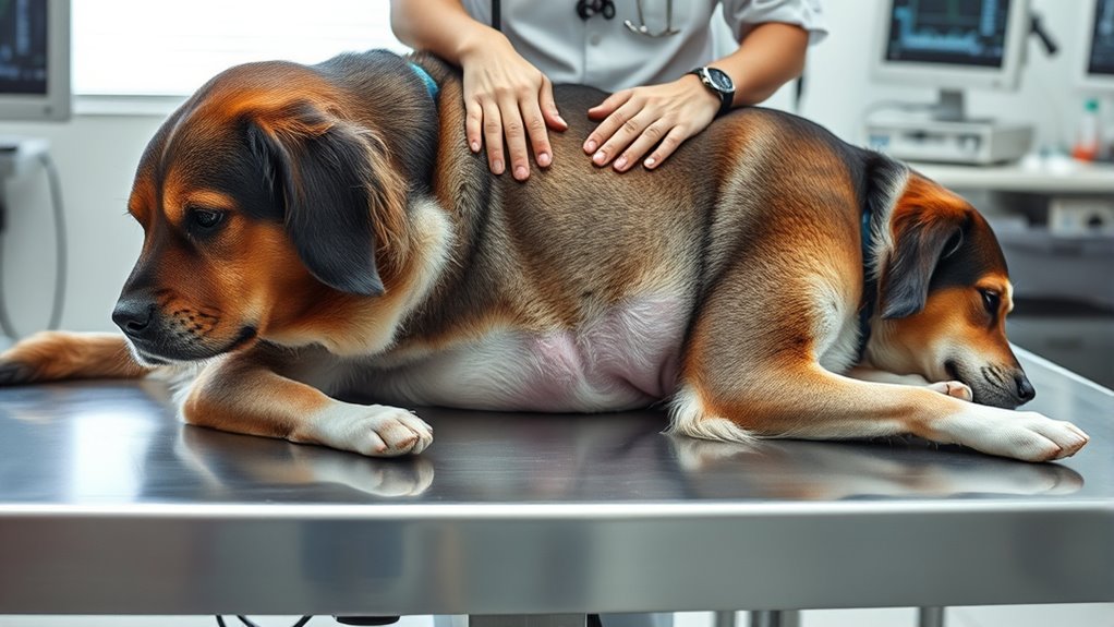 watch for abdominal swelling