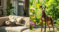 whippet calmness indoors outdoors