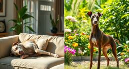 whippet calmness indoors outdoors