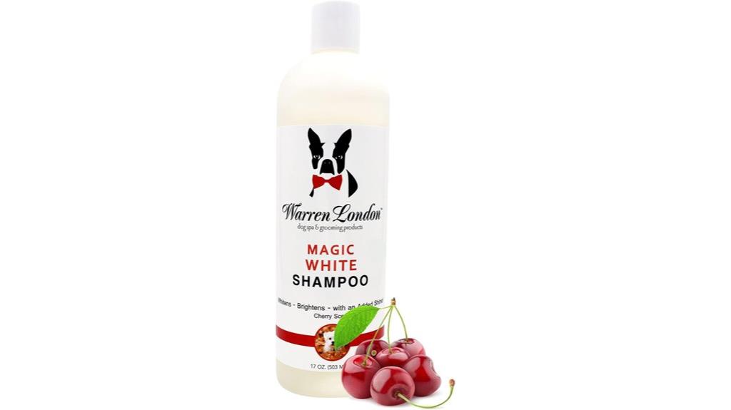 white dog shampoo product