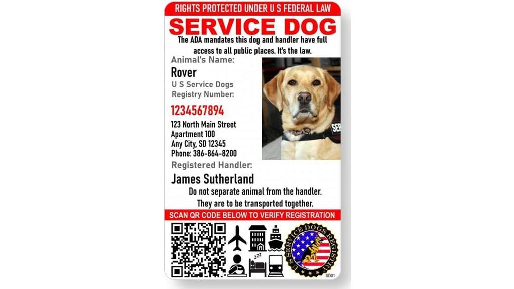 custom service dog id