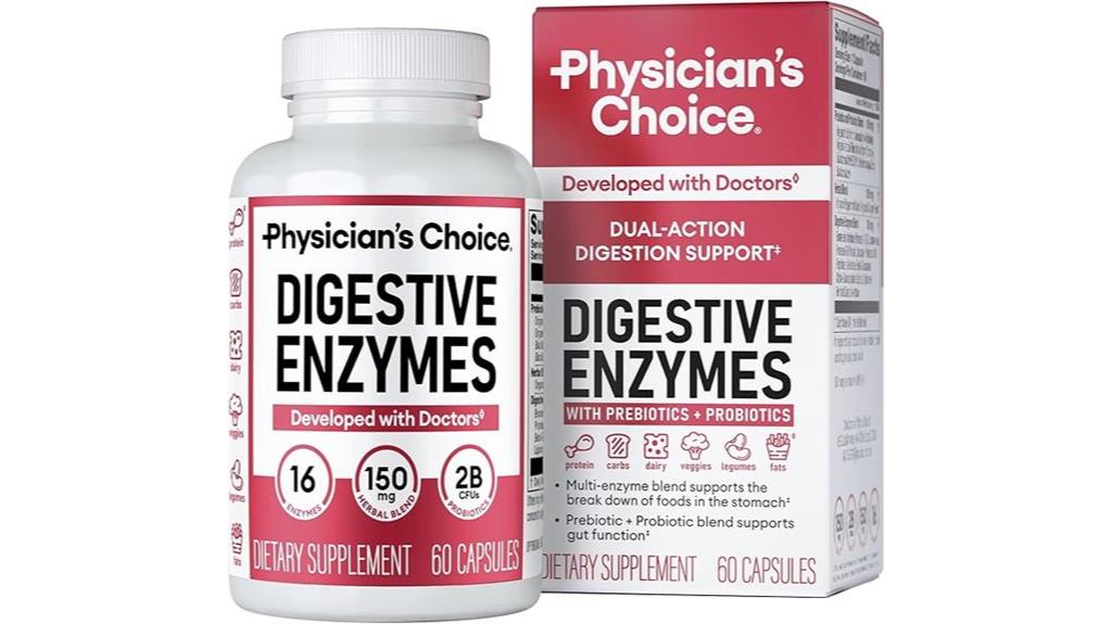 digestive enzymes supplement bottle