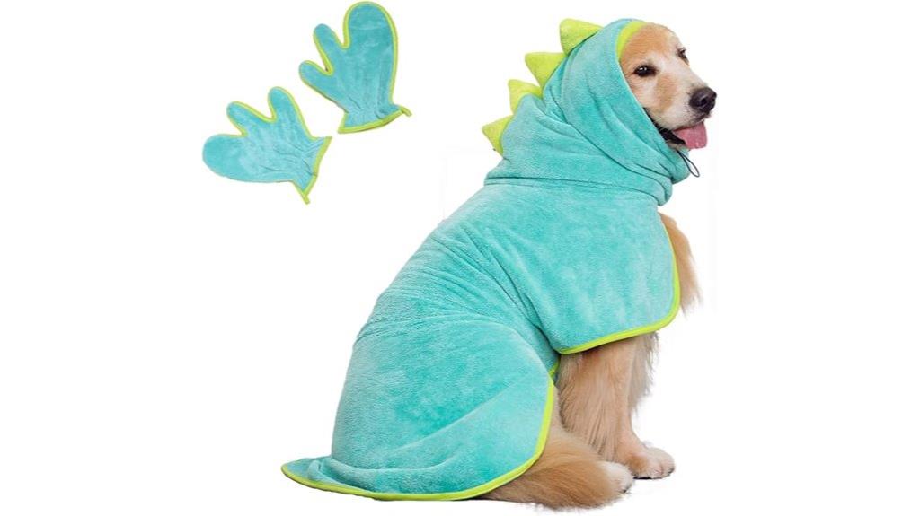 dog towel with drying gloves