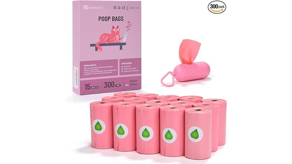 eco friendly pink poop bags