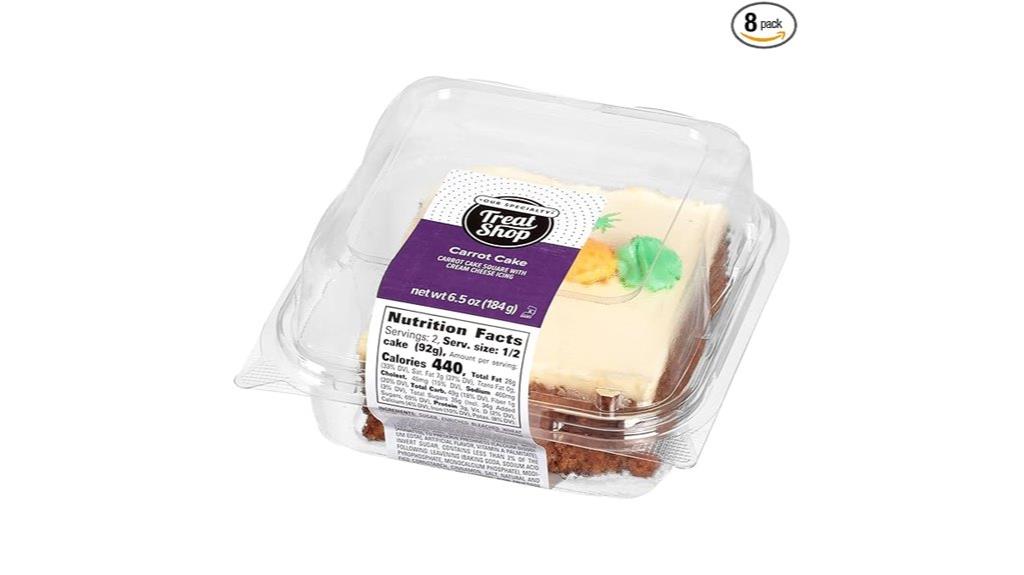 frozen carrot cake square