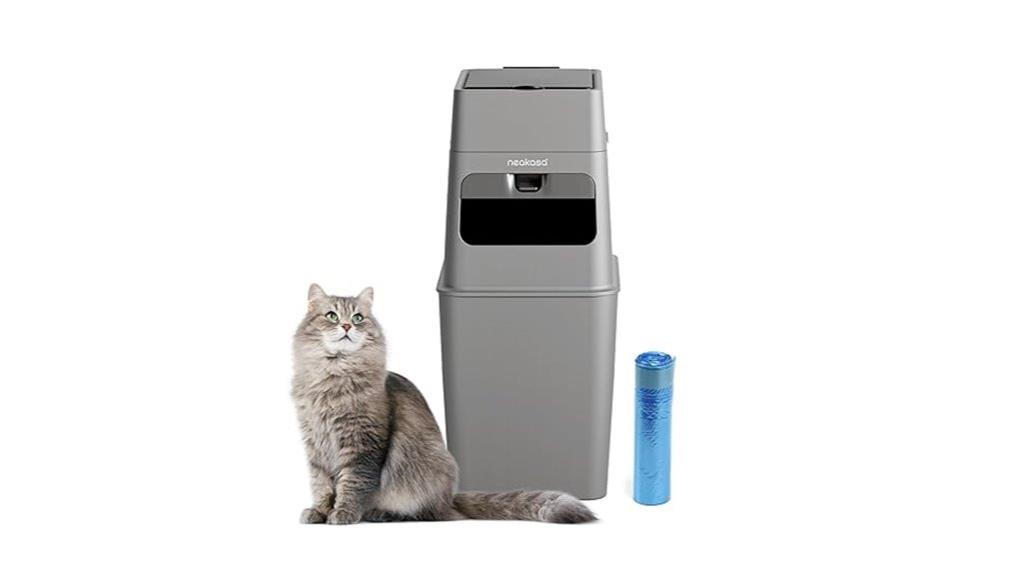 gray cat litter trash can